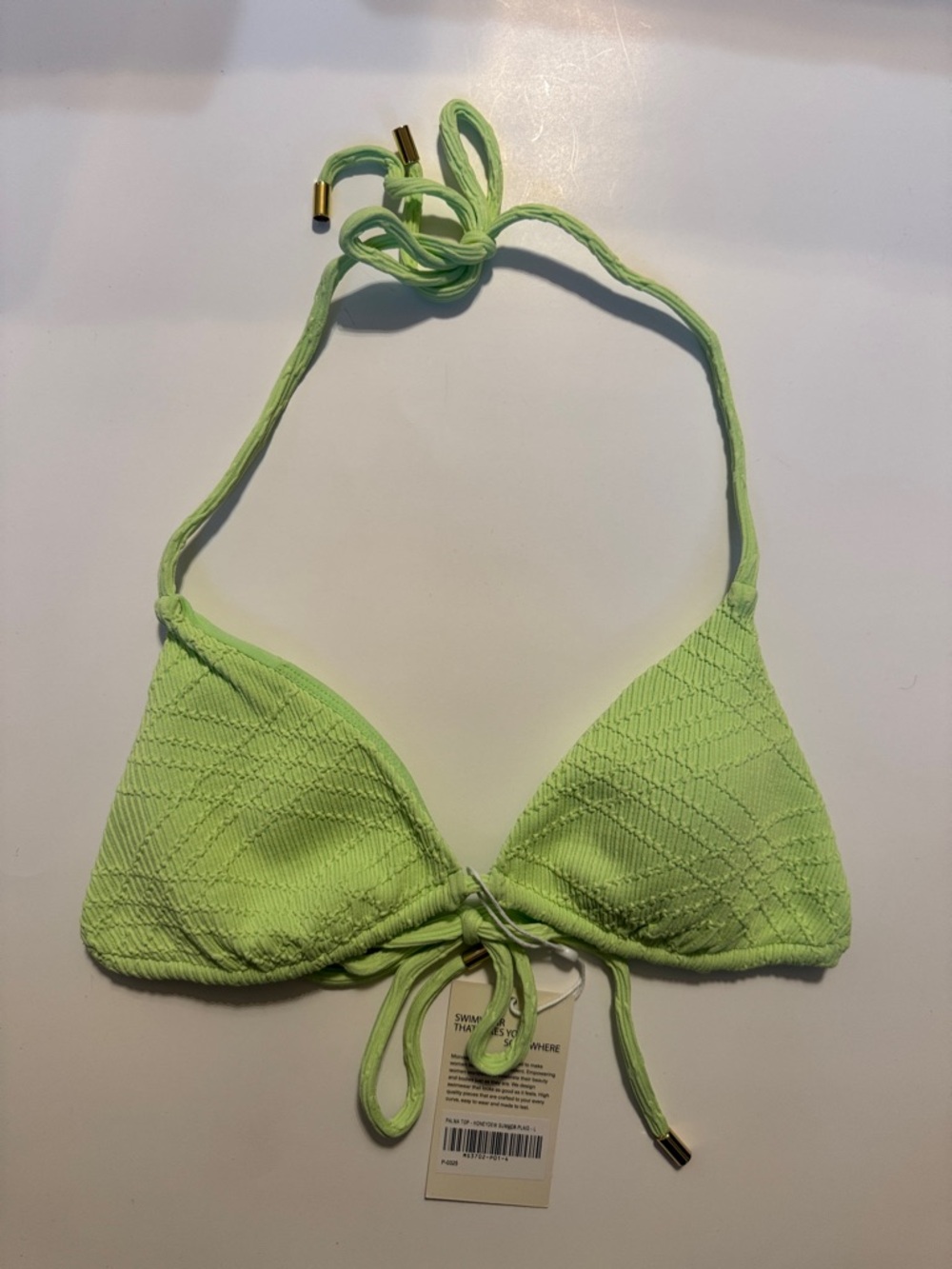 monday swim - palma top - honeydew summer plaid